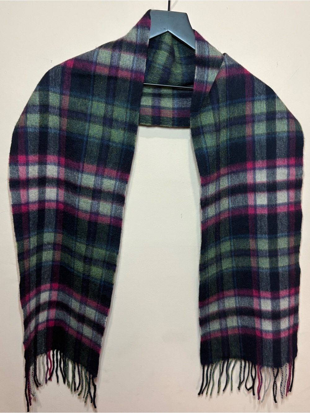 Edinburgh 100% Lambswool Plaid Tartan Fringe Scarf 64x9.5